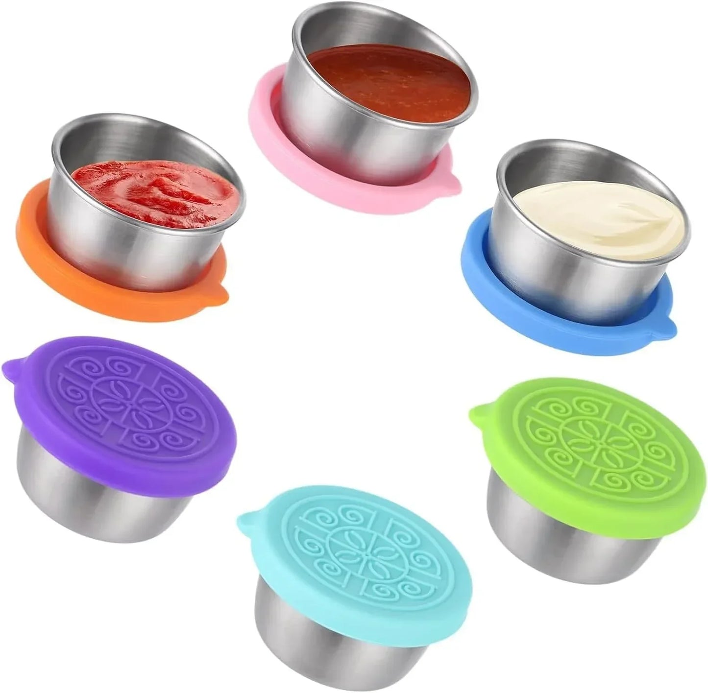 6 Récipients 50ML Sauce en Acier Inoxydable - BOXINOX