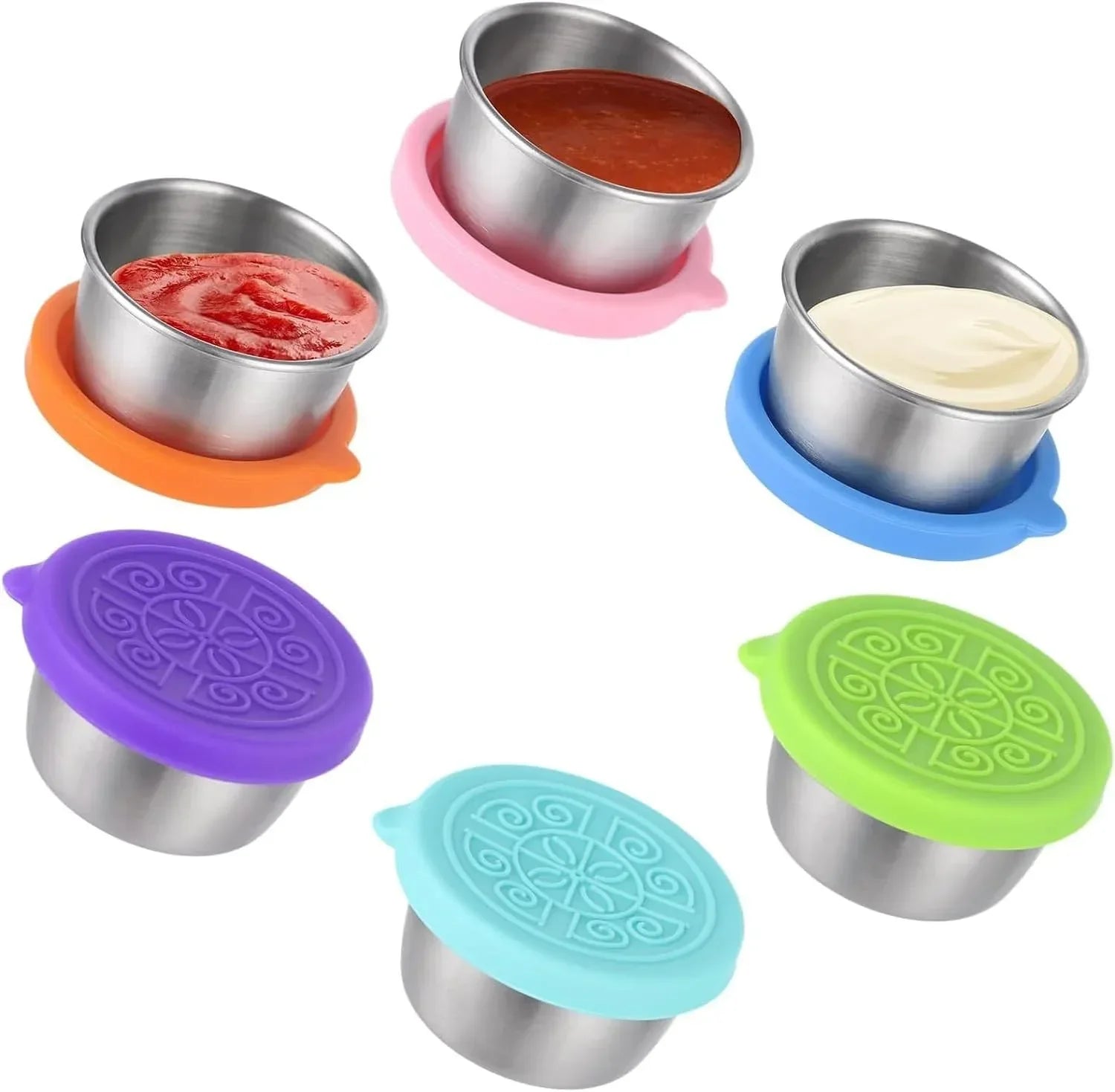 6 Récipients 50ML Sauce en Acier Inoxydable - BOXINOX