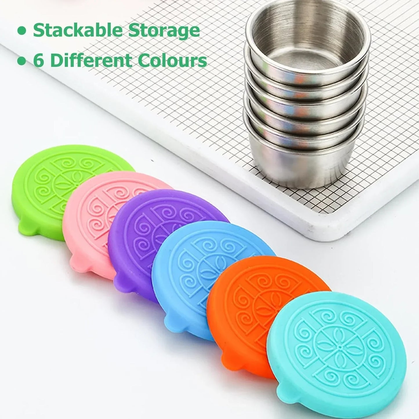 6 Récipients 50ML Sauce en Acier Inoxydable - BOXINOX