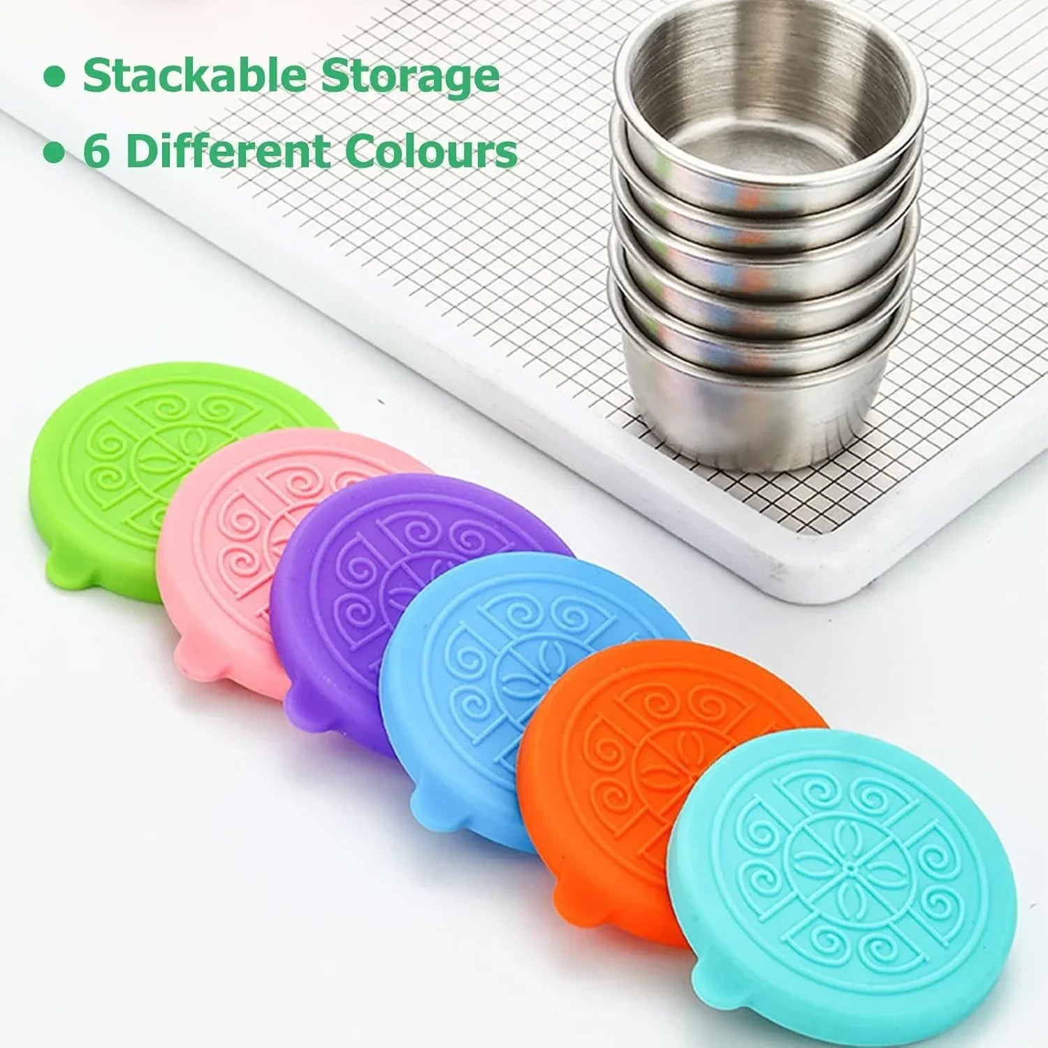 6 Récipients 50ML Sauce en Acier Inoxydable - BOXINOX