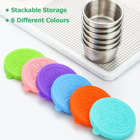 6 Récipients 50ML Sauce en Acier Inoxydable - BOXINOX
