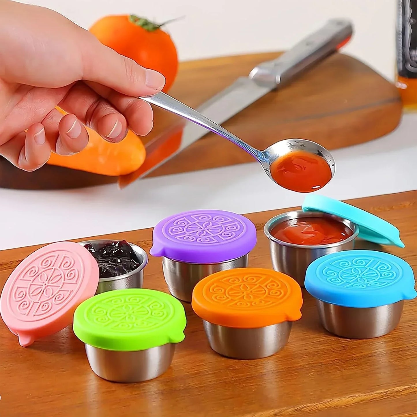 6 Récipients 50ML Sauce en Acier Inoxydable - BOXINOX