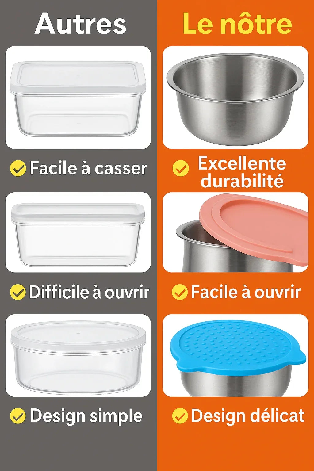 6 Récipients 50ML Sauce en Acier Inoxydable - BOXINOX