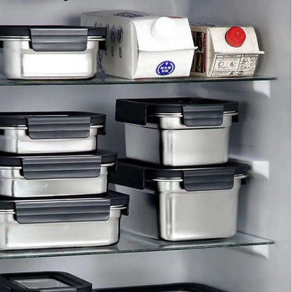 Boîtes MICRO-ONDABLES en acier inoxydable 304, étanches et empilables.