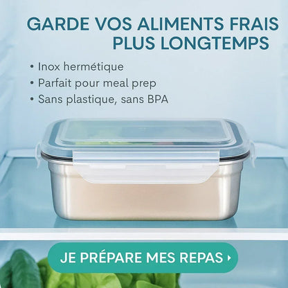 Boîtes MICRO-ONDABLES en acier inoxydable 304, étanches et empilables. - BOXINOX